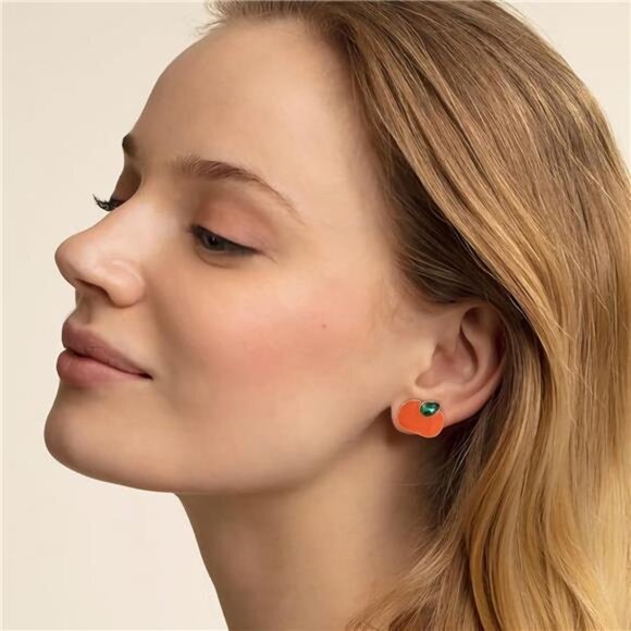 Lovely Halloween Stud Earrings Set | Pumpkin, Vampire Bat & Lip Designs. - Picture 4 of 6